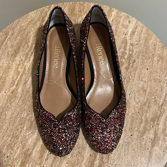 Gold and red sparkle heels by J Renee - Picture 3 of 3